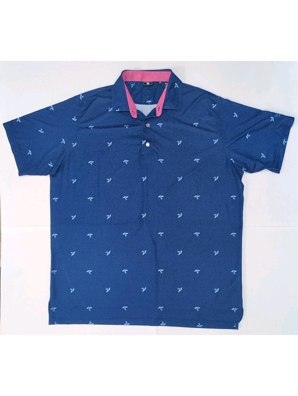 FootJoy Mens 2XL Lisle Polo Blue Thistle Embroidered Mission Resort Golf Club